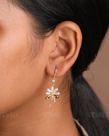 Minimal  Floral Hanging Earrings ER 243