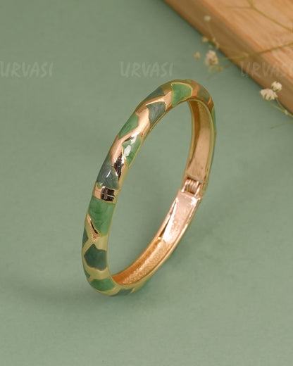 Gold-Enamel Meenakari Cuff Bangles BA 466