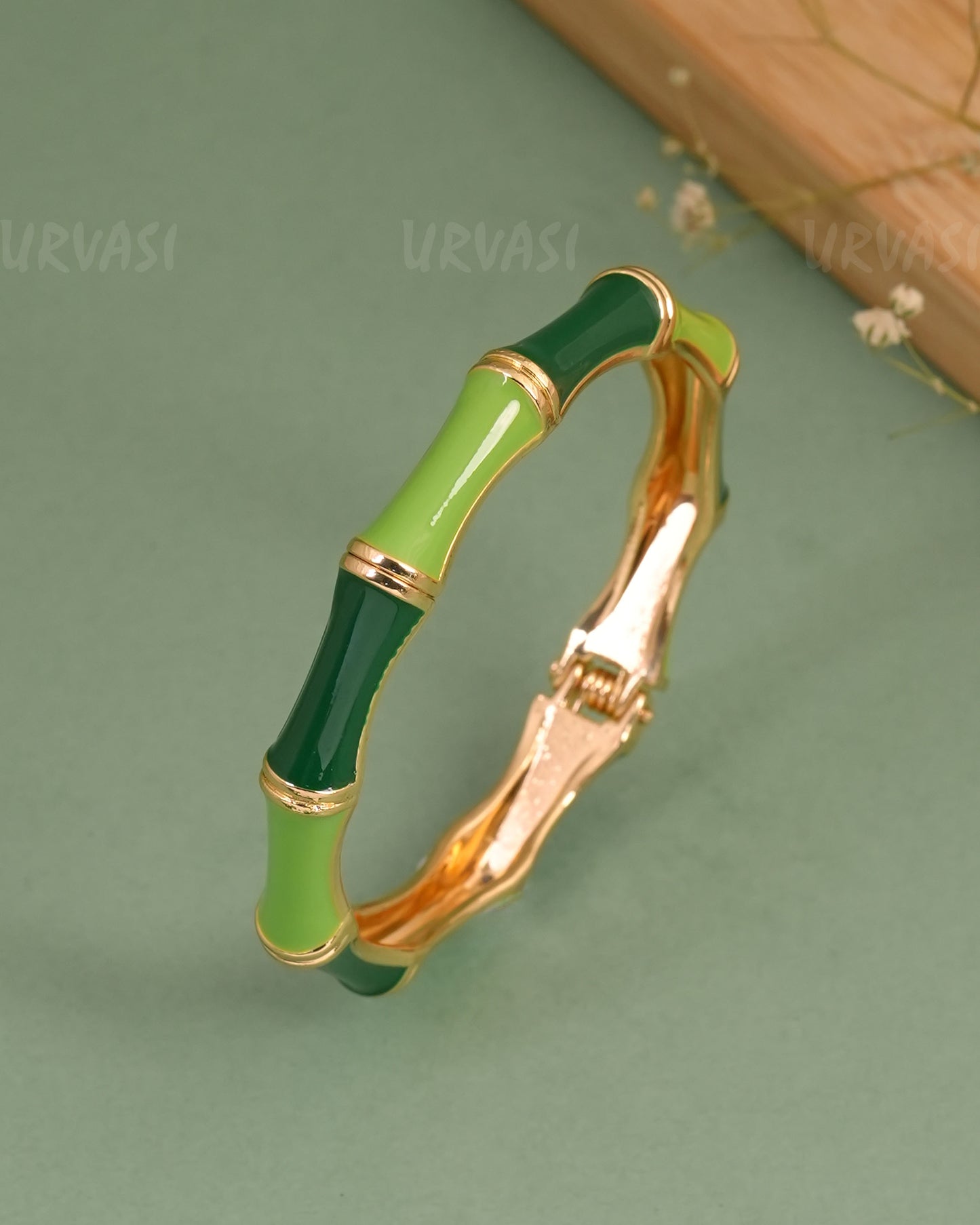 Gold-Enamel Meenakari Cuff Bangles BA 458