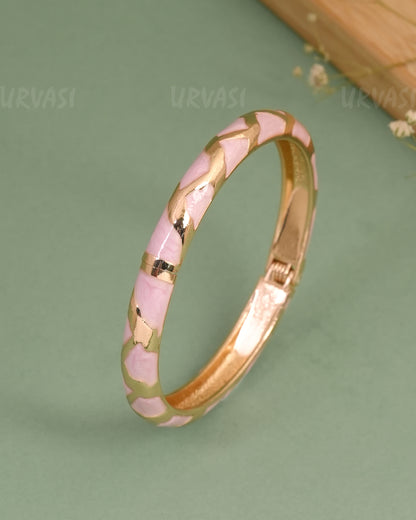 Gold-Enamel Meenakari Cuff Bangles BA 466