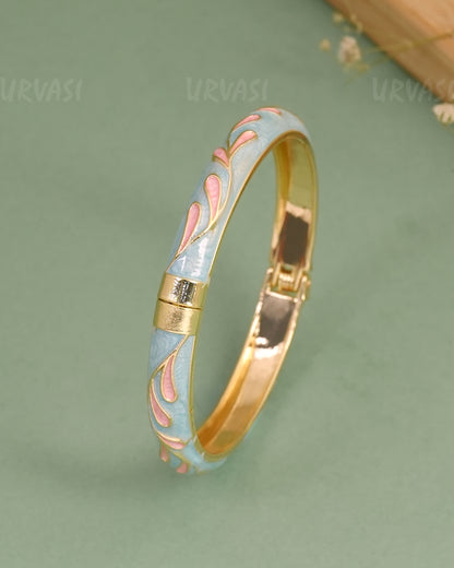 Gold-Enamel Meenakari Cuff Bangles BA 465