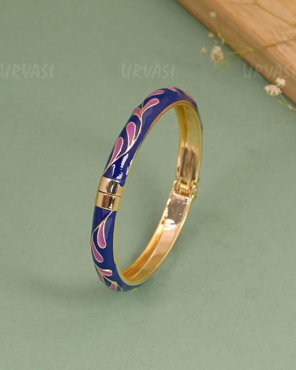 Gold-Enamel Meenakari Cuff Bangles BA 465