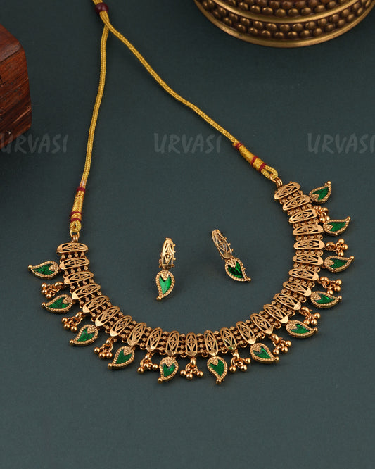Gold -Toned Mango Designed Necklace 1660
