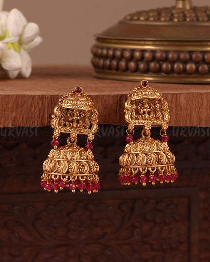 Gold-Polish Temple Lakshmi Earring ER 1043