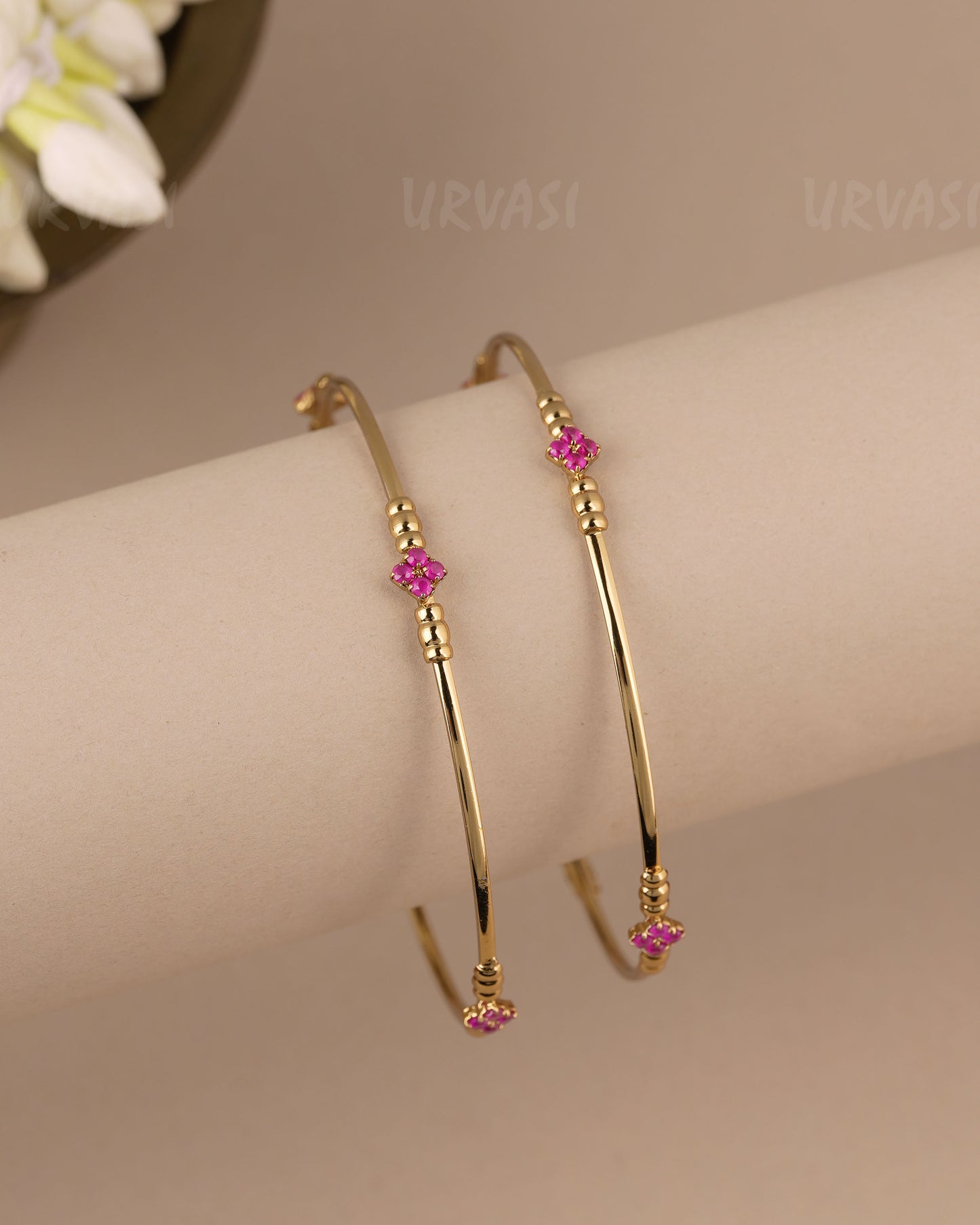 Mehendi-Polish Floral Bangles (Set of Two) BA 472