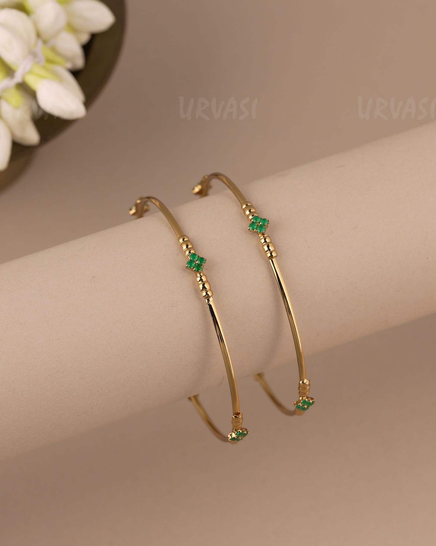 Mehendi-Polish Floral Bangles (Set of Two) BA 472