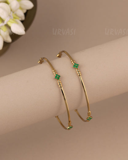 Mehendi-Polish Floral Bangles (Set of Two) BA 472