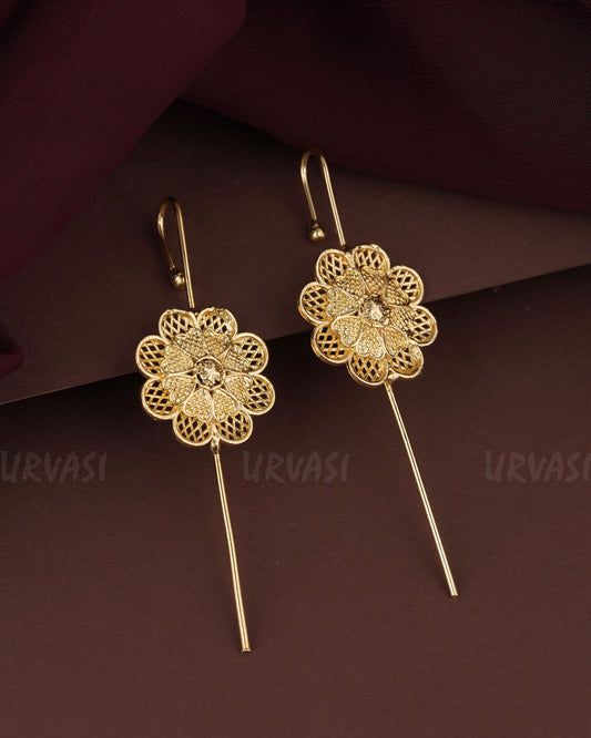 Gold-Toned Floral Ear-Cuff Earring ER 1207