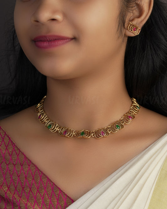 Minimal Lotus  Choker Necklace 339