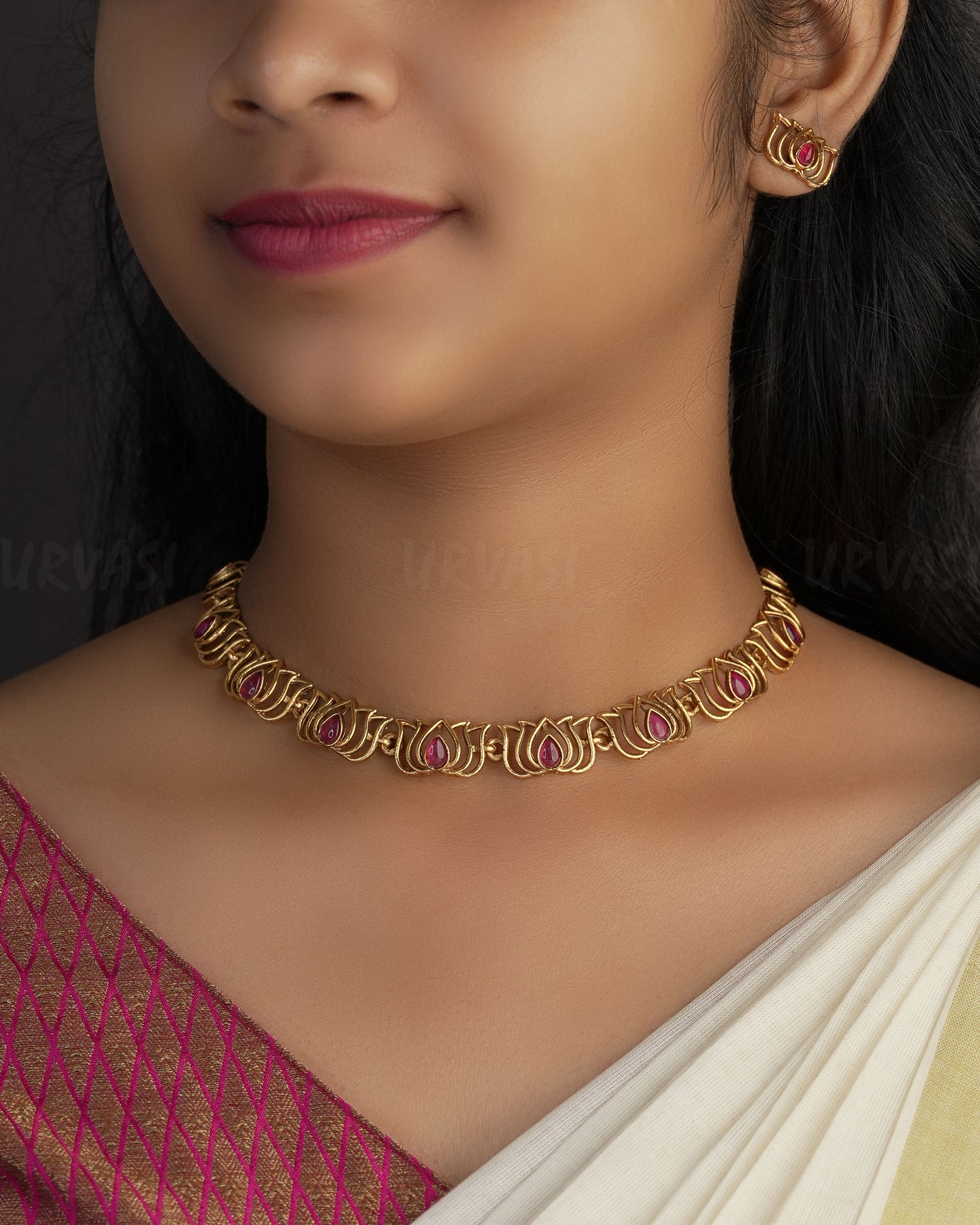 Minimal Lotus  Choker Necklace 339