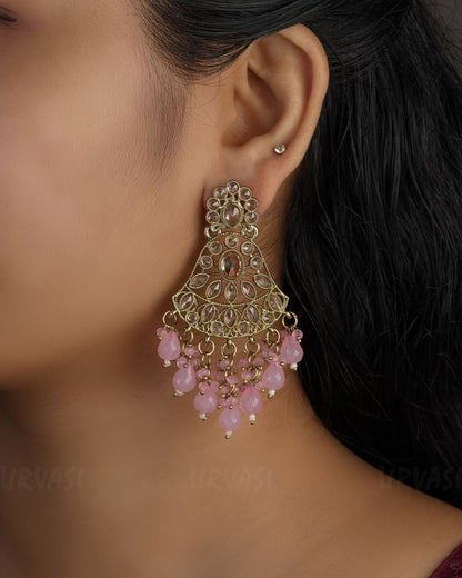 Mehendi Toned Bell-Shaped Chandbali Earrings ER 493
