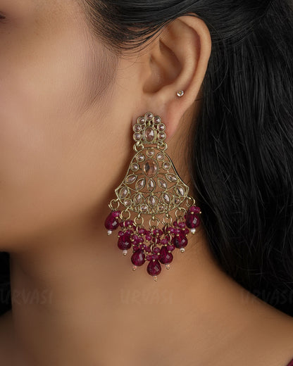 Mehendi Toned Bell-Shaped Chandbali Earrings ER 493