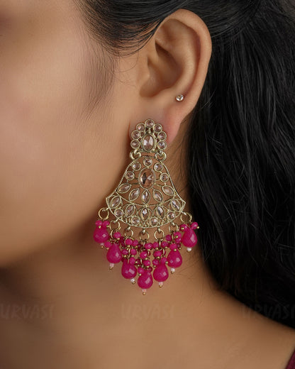 Mehendi Toned Bell-Shaped Chandbali Earrings ER 493