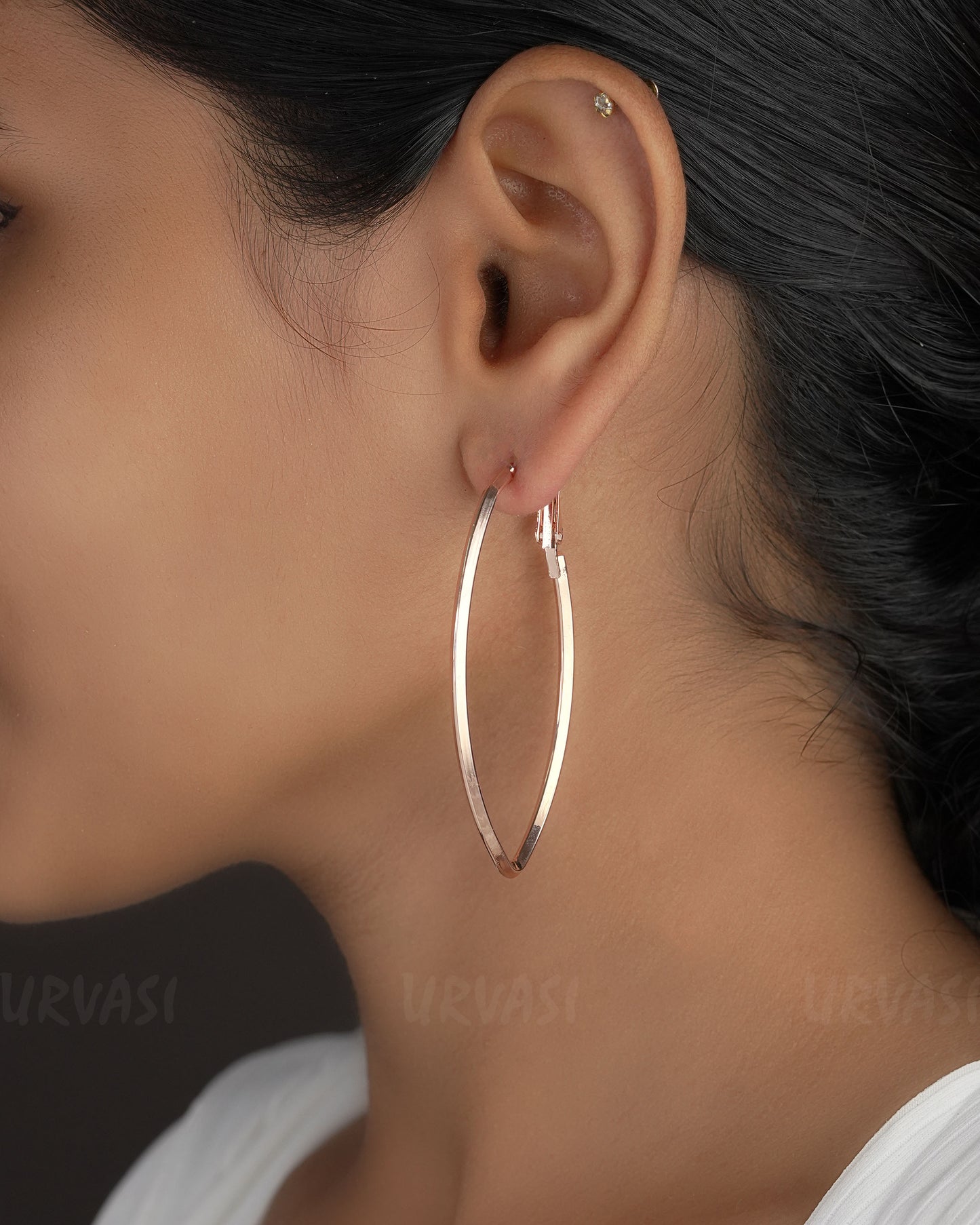 Trendy Three Tone  Imported Hoop Earrings ER 540
