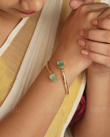 Gold-Toned Stone Cuff bangles BA 332