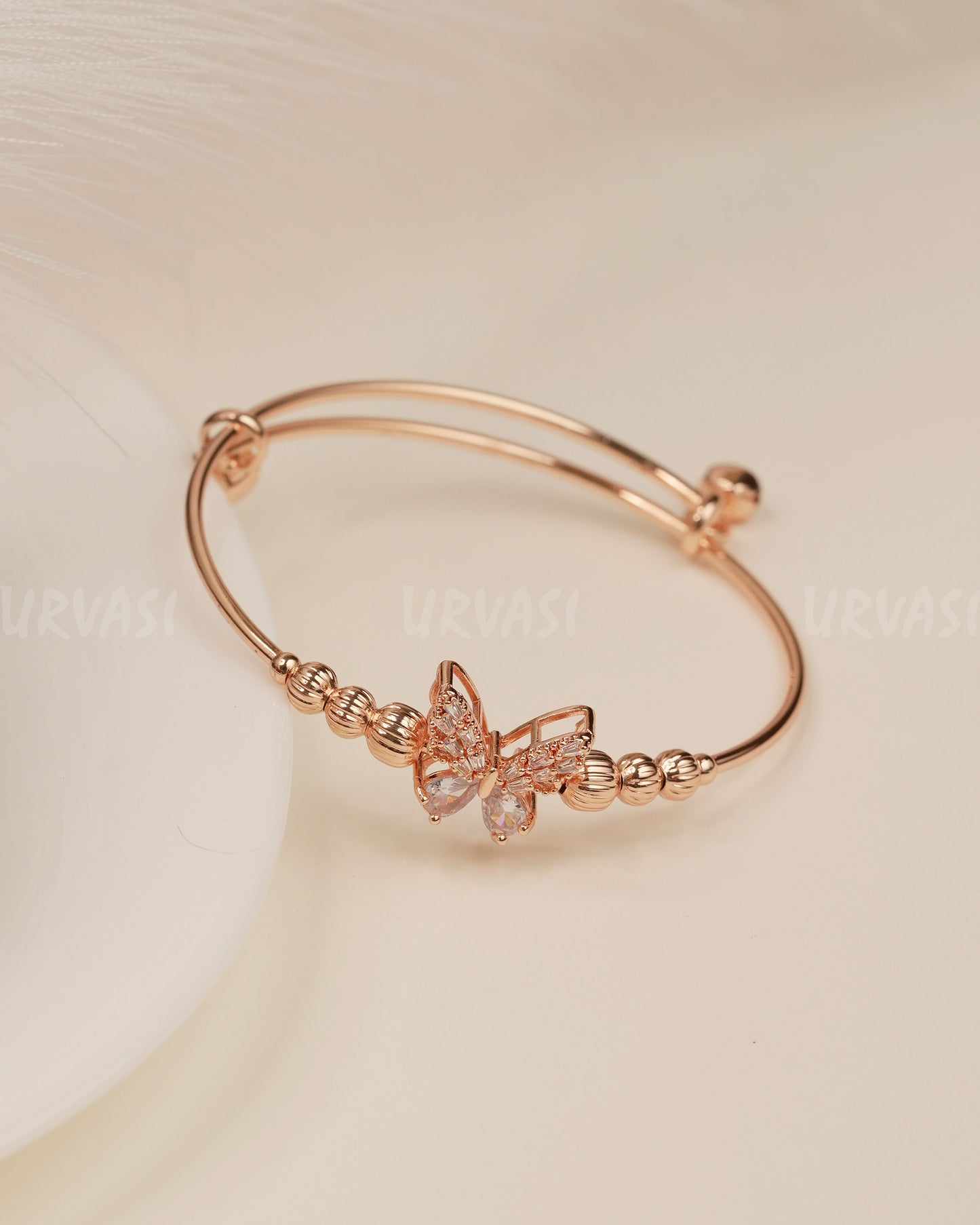 Rose-Gold Polish Butterfly Designed Bracelet bangles BA 365
