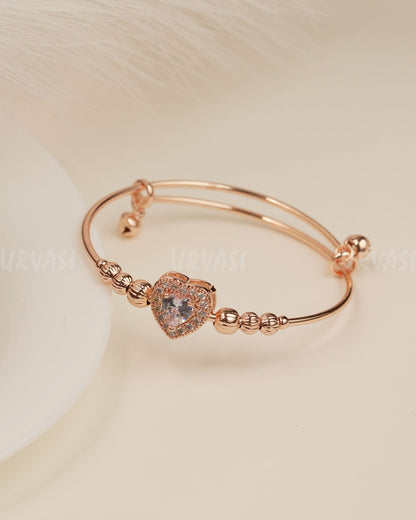 Rose-Gold Toned Heart-shaped AD Bracelet bangles BA 360