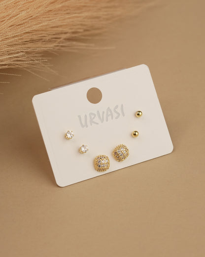 Box Designed Stud Earrings ER 762