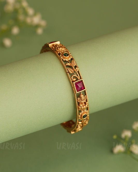 Gold-Toned Lakshmi Floral Bangles BA 288