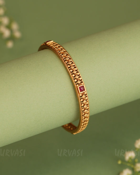 Golden Toned Ruby Bangles BA 284