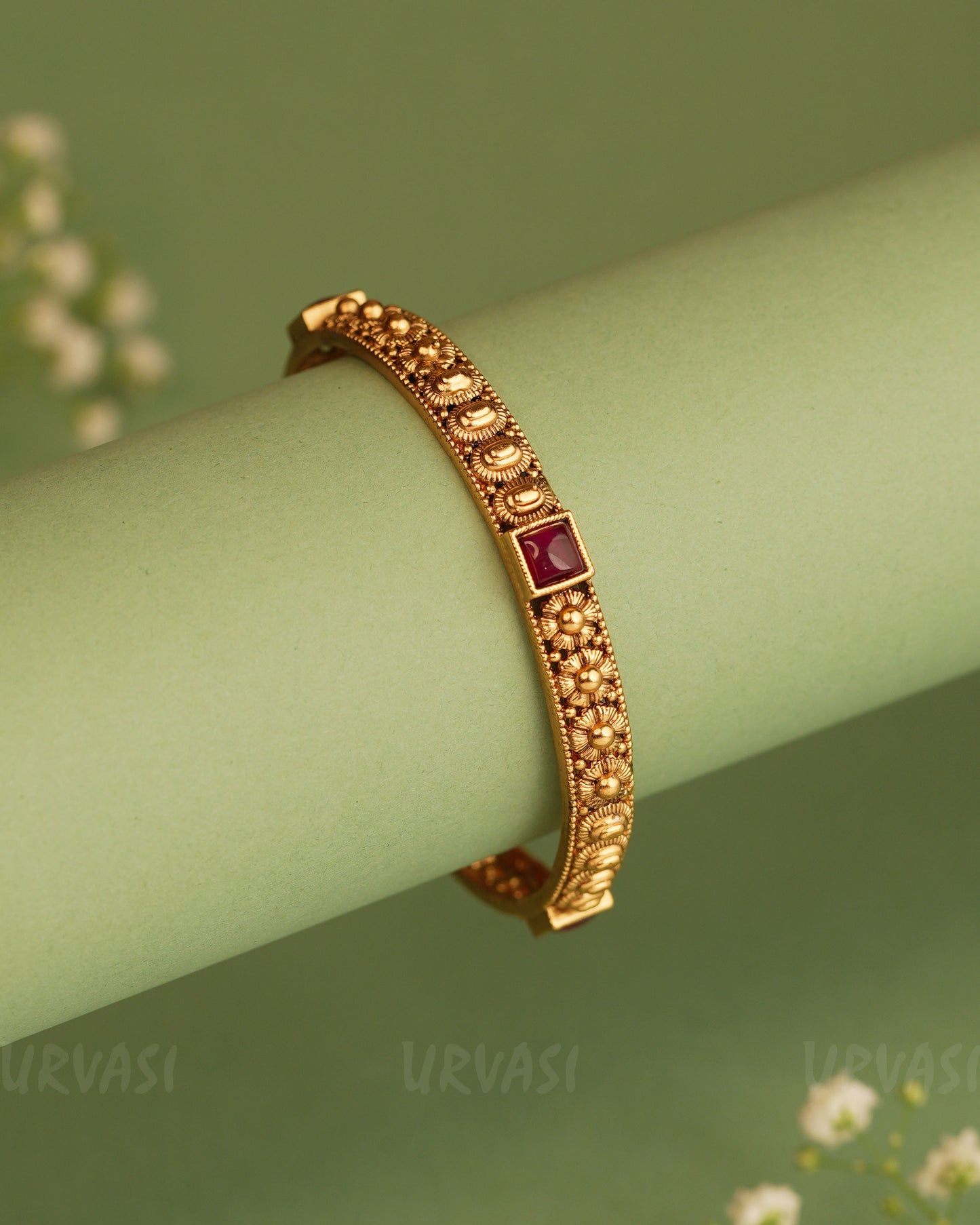 Gold-Toned Floral Motifs Bangles BA 283