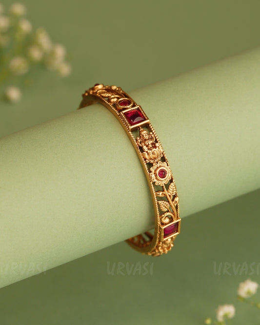 Gold-Toned Antique  Lakshmi Floral Bangles BA 290