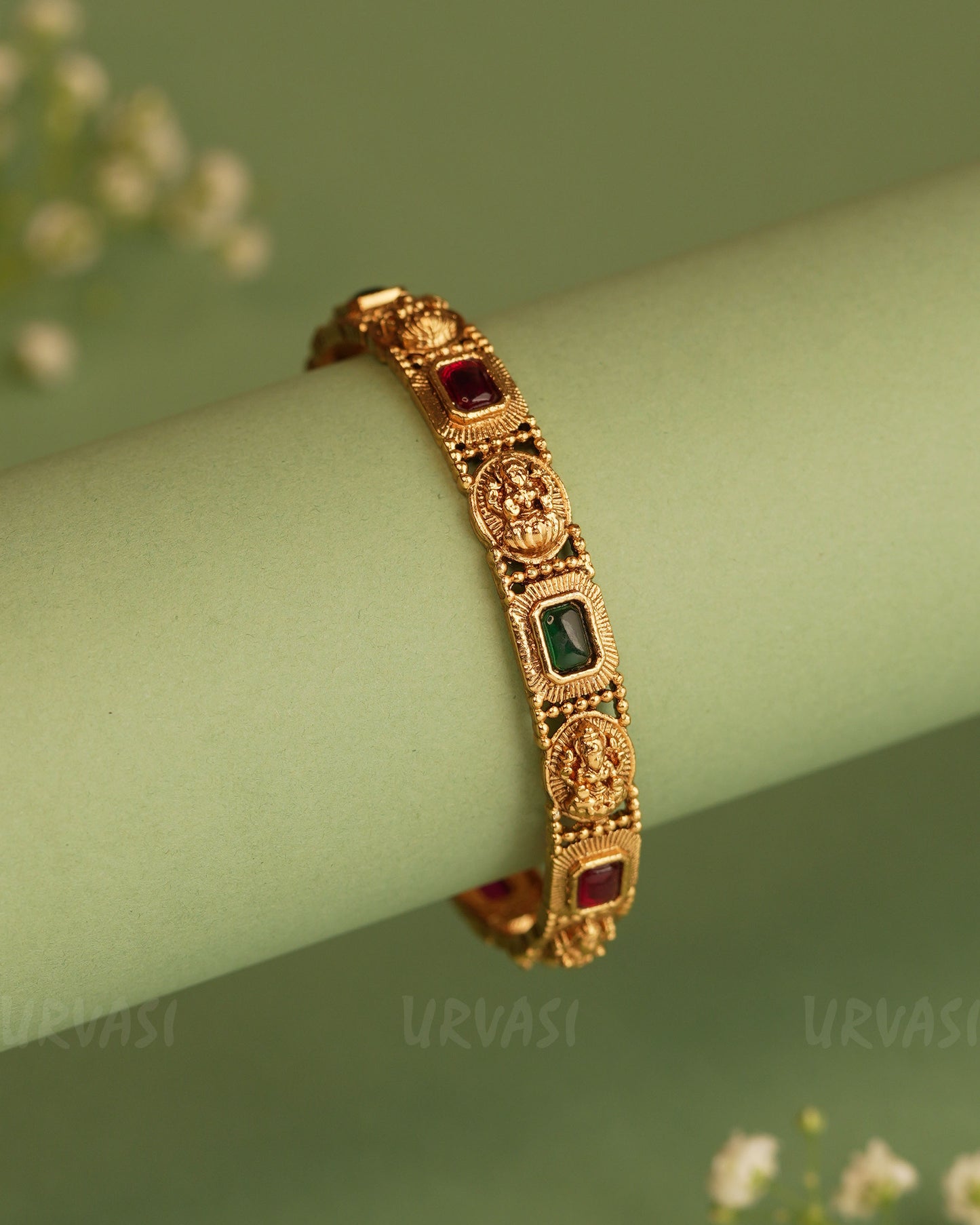 Gold-Toned Lakshmi Motifs Bangles BA 293
