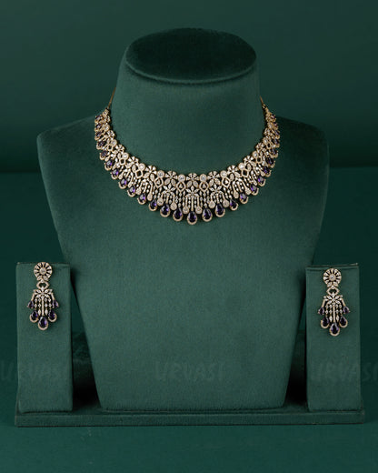 Premium Mehendi Polish Floral AD Necklace 1283