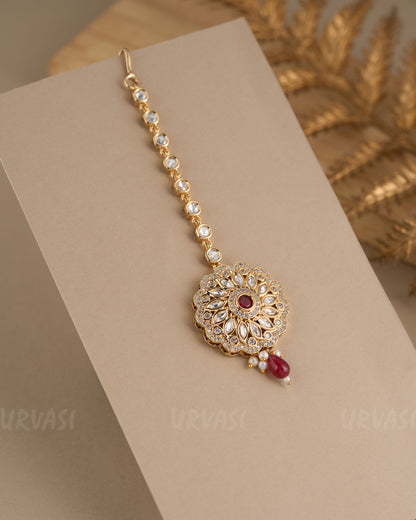 Gold-Toned Polki-Floral Chutty CH 92