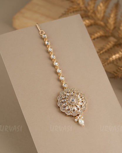 Gold-Toned Polki-Floral Chutty CH 92