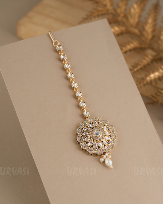 Gold-Toned Polki-Floral Chutty CH 92