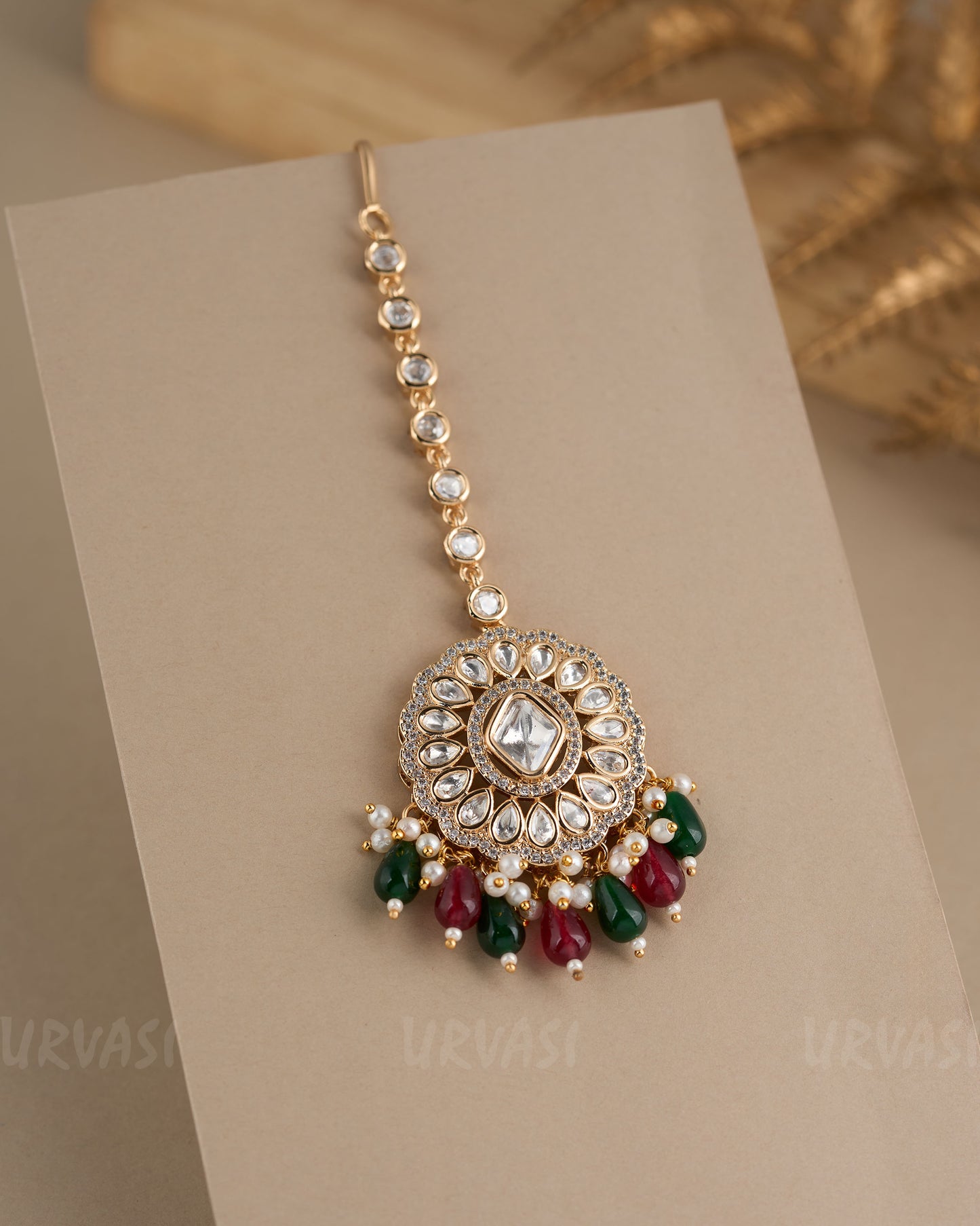 Gold-Toned Kundhan Stone Chutty CH 90