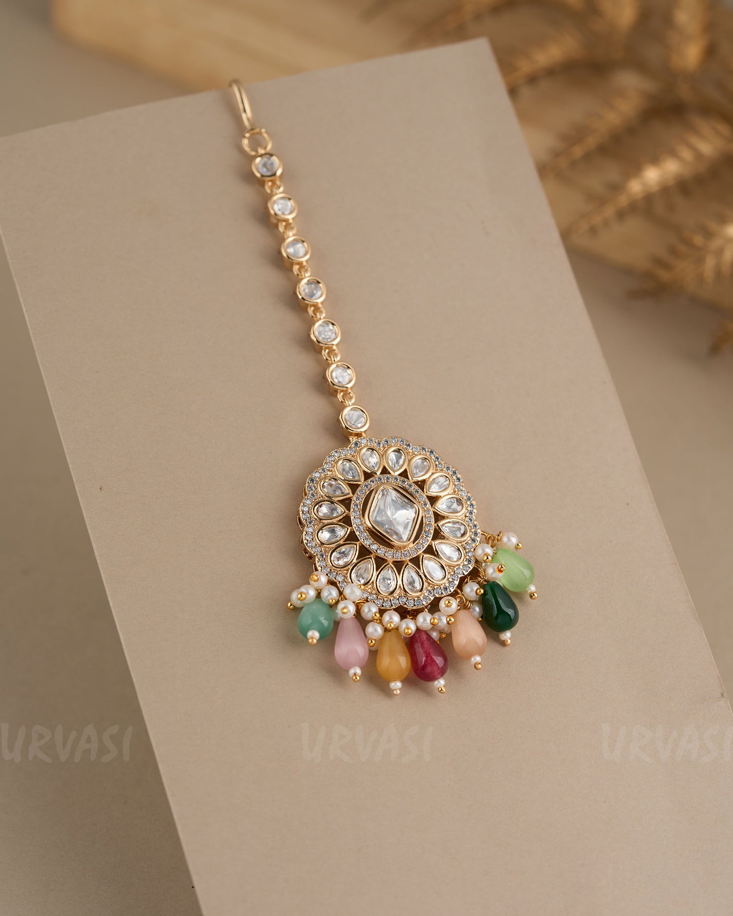 Gold-Toned Kundhan Stone Chutty CH 90