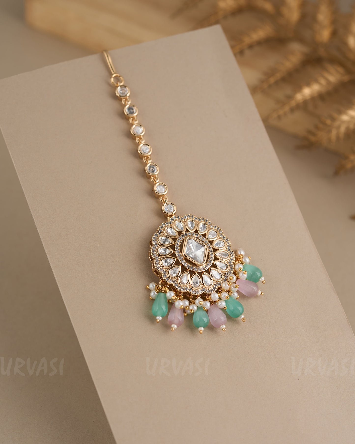Gold-Toned Kundhan Stone Chutty CH 90