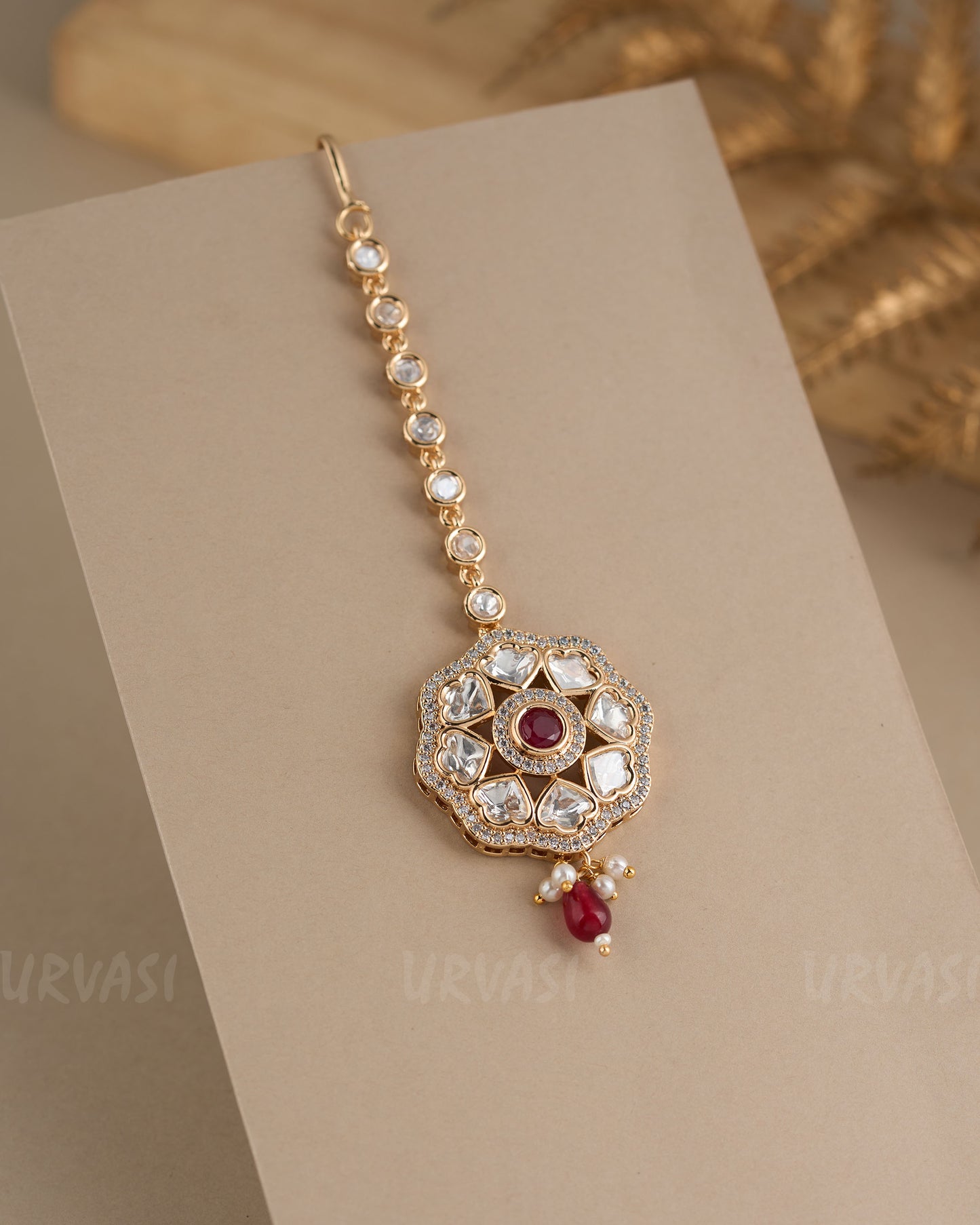 Gold-Toned Polka Beaded Chutty CH 88