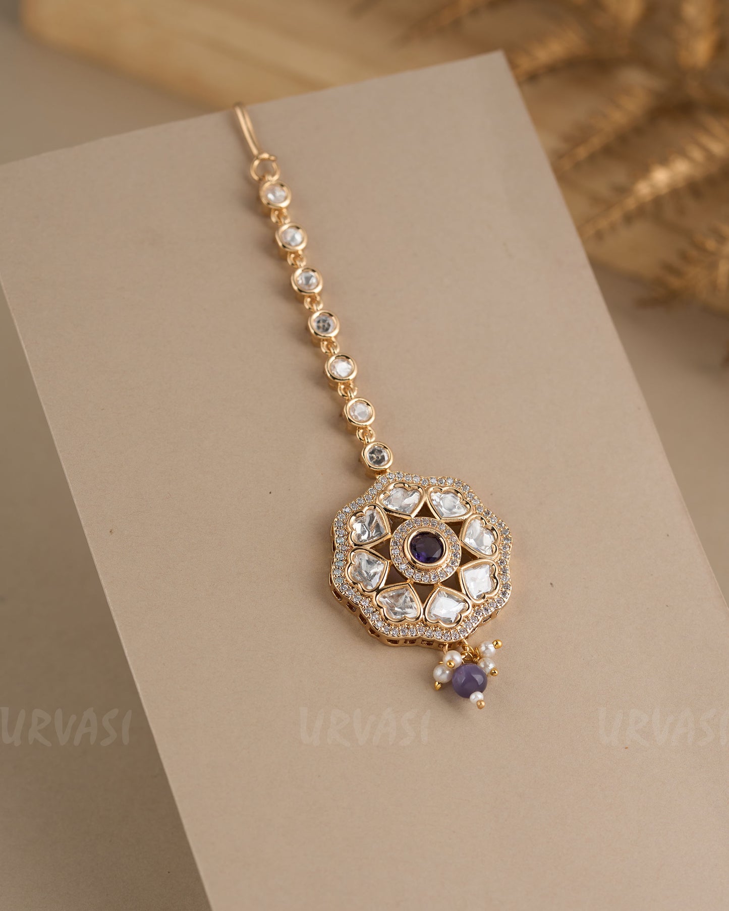 Gold-Toned Polka Beaded Chutty CH 88