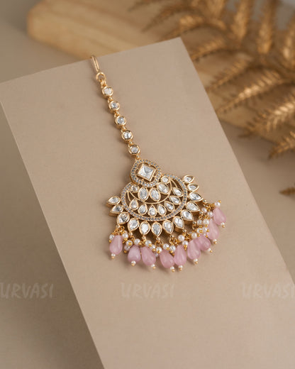Gold-Toned Kundan Stone and Pearl  Chutty CH 81