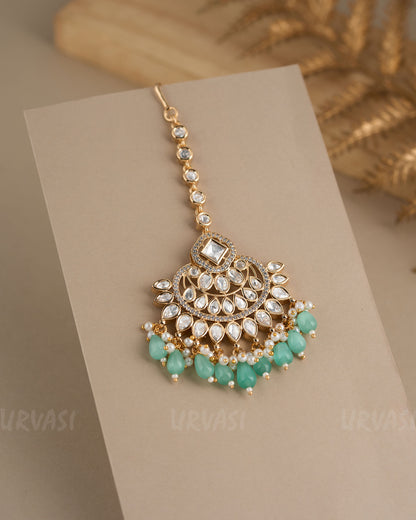 Gold-Toned Kundan Stone and Pearl  Chutty CH 81
