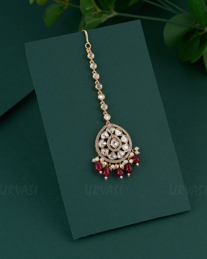 Gold-Toned Kundan Polki Diamond Pendant Chutty CH 99
