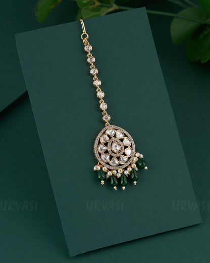 Gold-Toned Kundan Polki Diamond Pendant Chutty CH 99