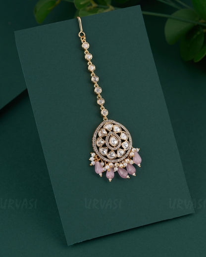 Gold-Toned Kundan Polki Diamond Pendant Chutty CH 99