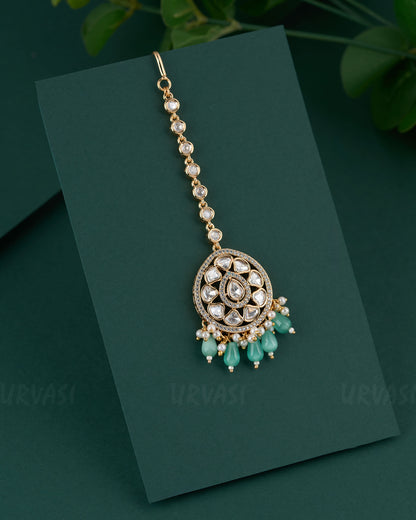Gold-Toned Kundan Polki Diamond Pendant Chutty CH 99