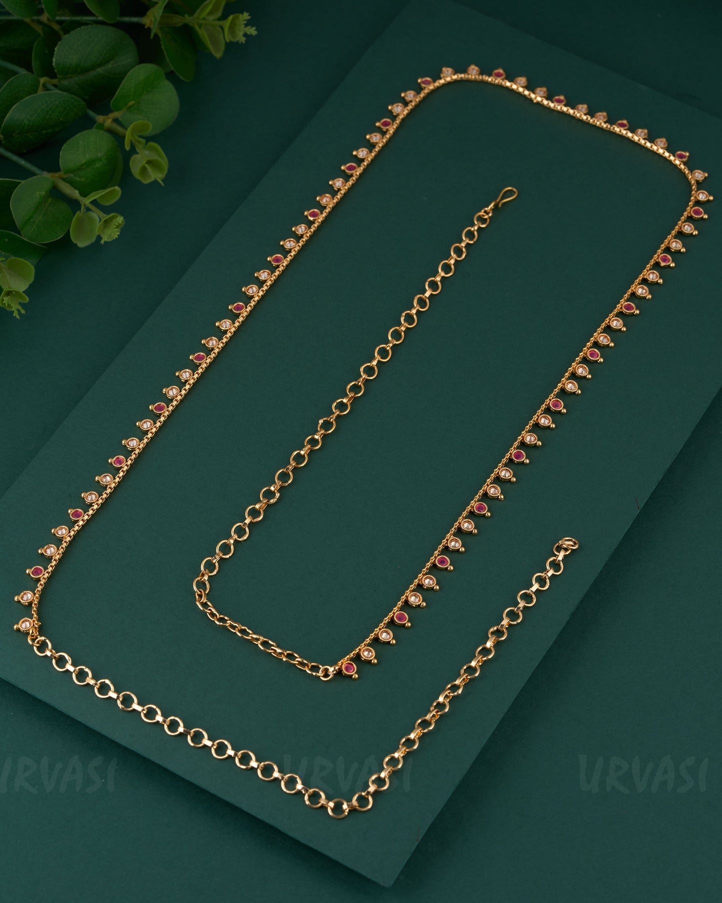 Gold-Toned Round-Designed Hip Chain HC 86