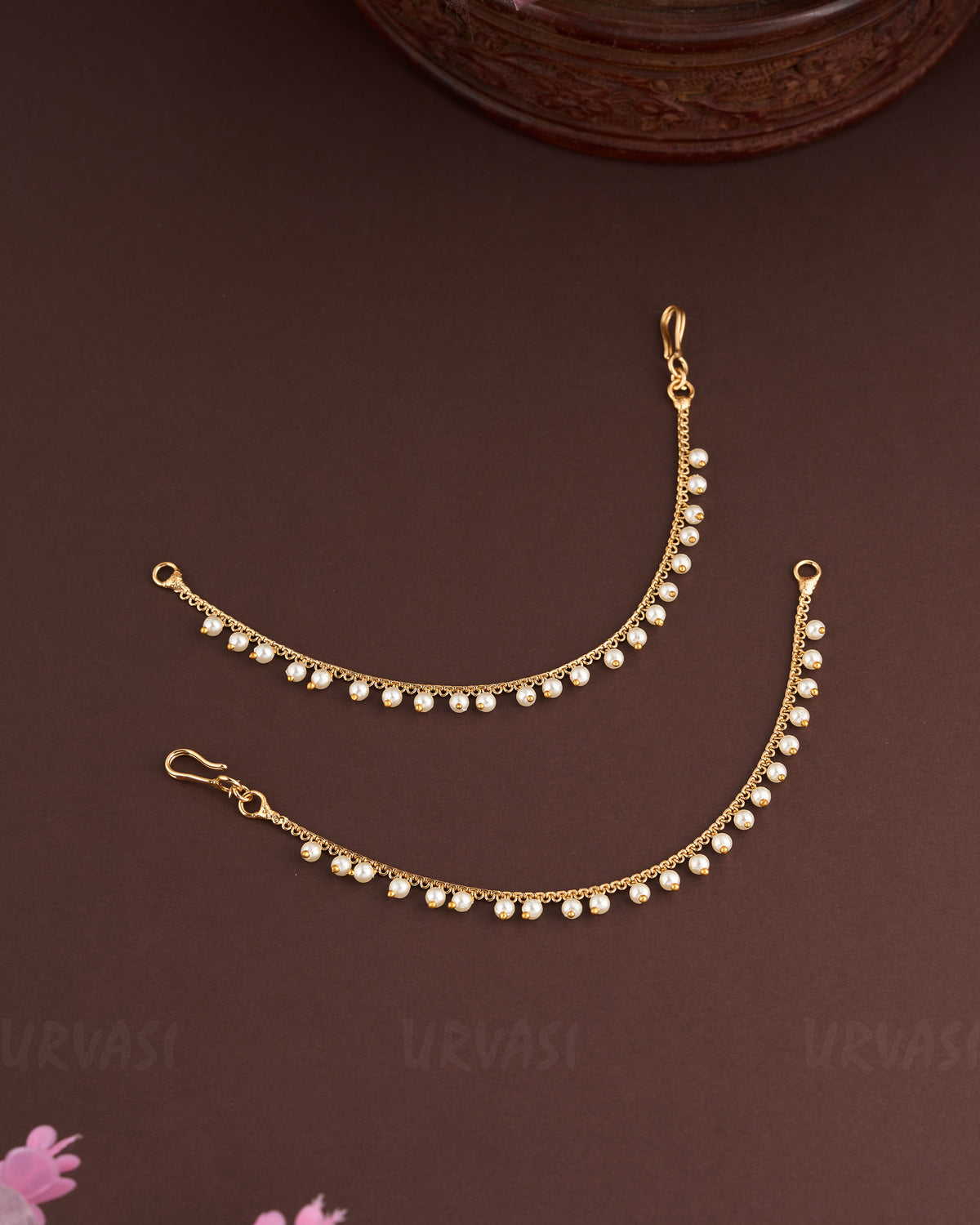 Gold-Polish Single-Layer Ear Chain EC 04