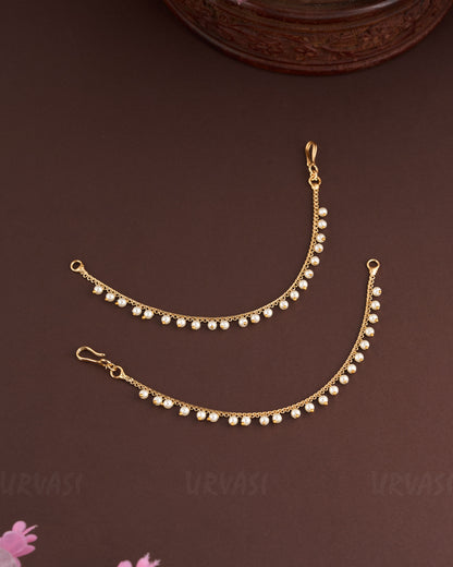 Gold-Polish Single-Layer Ear Chain EC 04