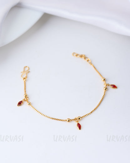 Gold-Toned Tear-Drop Designed Bracelet BR 46