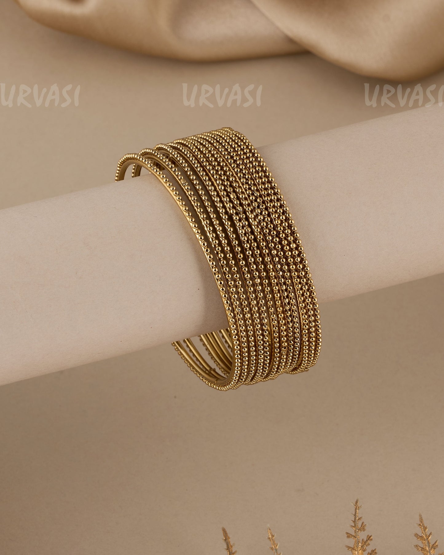 Oxidised Silver Beaded Bangles BA 398(set of 12 pieces )