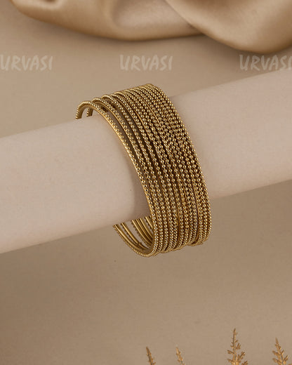 Oxidised Silver Beaded Bangles BA 398(set of 12 pieces )