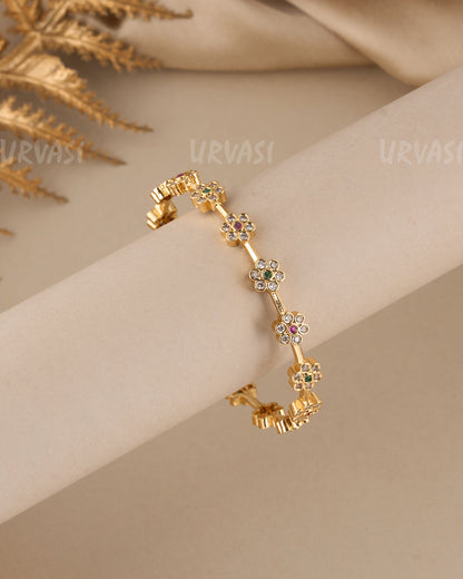 Gold-Toned Floral AD bangles BA 347(Only one bangle)