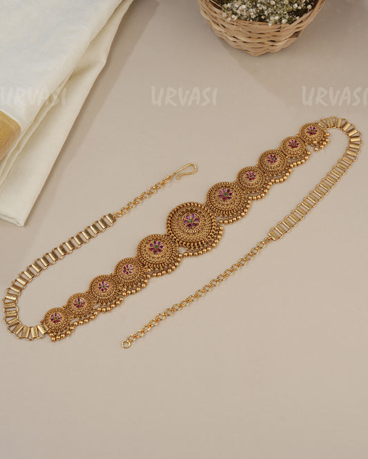 Premium Gold Kemp Floral Hip Chain HC 102